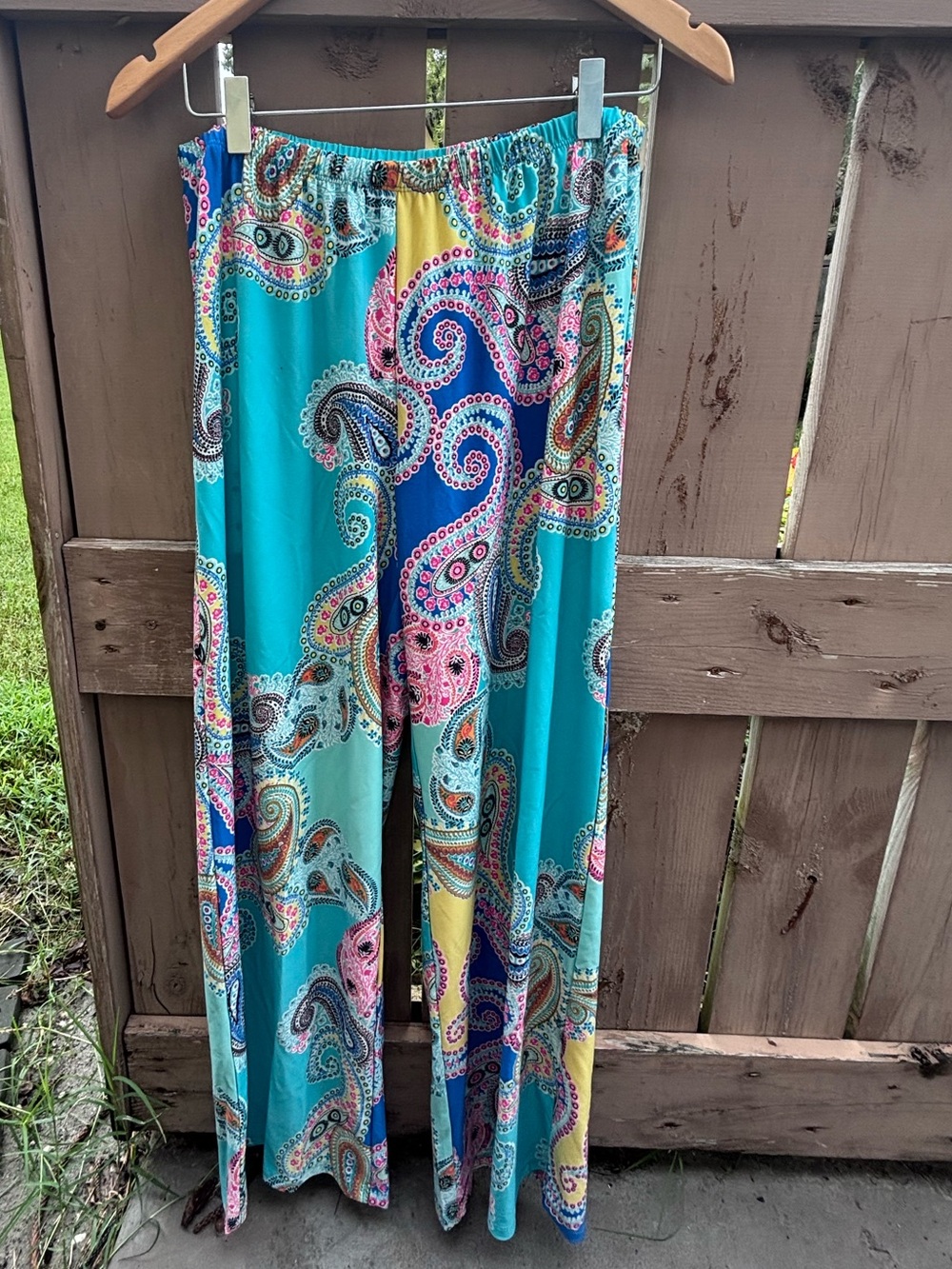 Melissa Paige Teal Multi Paisley Pants